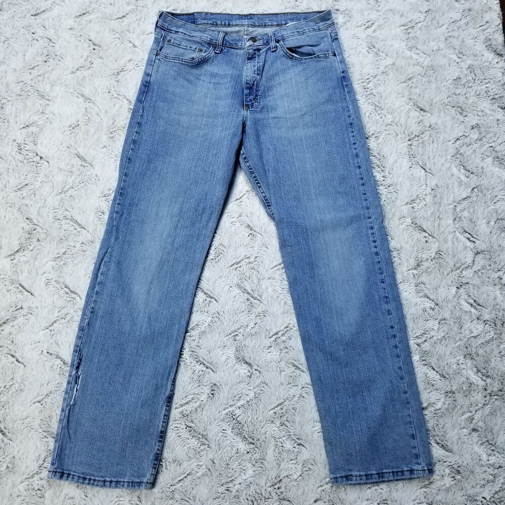 Wrangler Jeans Mens 34x32 Blue Relaxed Fit American Medium Wash Denim